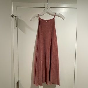 Dark mauve accordion a-line style dress